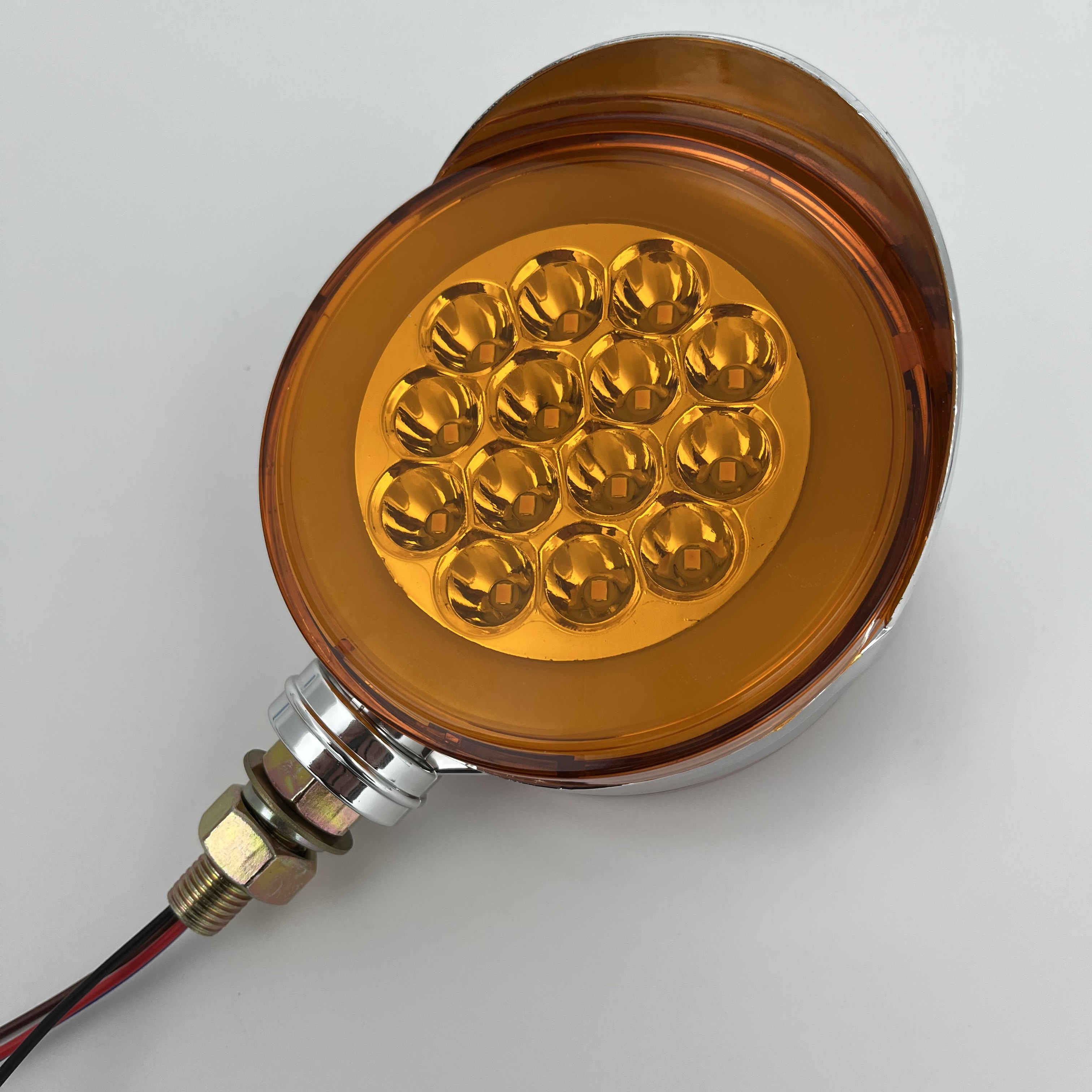 12V/24V Round Amber and Red Double Sided Double Color Truck Side Marker Light Bus Trailer Led Clearance Light